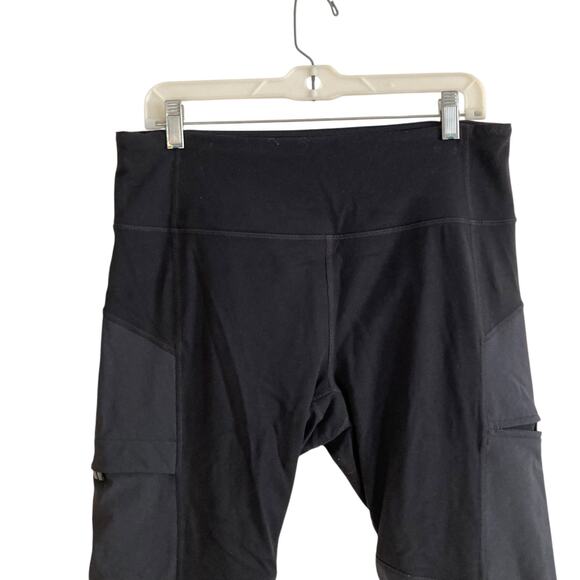 Prana Black Stretch Mid Rise Zip Pocket Athletic Workout Gym Leggings Size XL - Picture 5 of 16